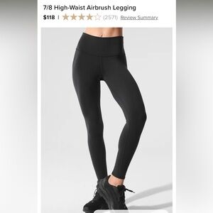 ALO Yoga High-Waist Airbrush Legging size small black